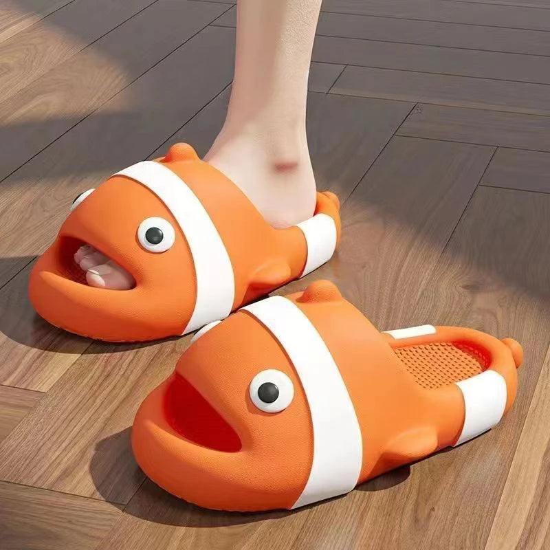 Ladies' summer new indoor home bathroom anti slip thick soled slippers with a sense of stepping on poop