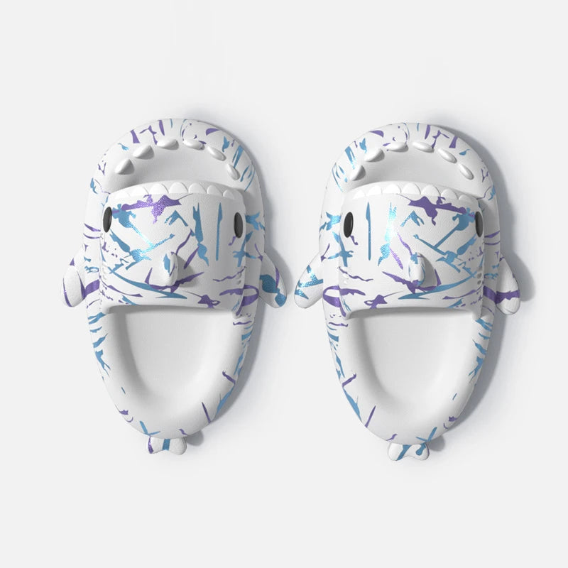 Eyriphy Summer Unisex Shark Slippers Platform Cozy Shark Sandals Fashion Couple Beach Shoes Lovely Casual Women Shark Flip Flops