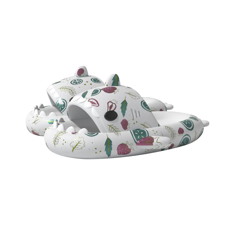 Eyriphy Summer Unisex Shark Slippers Platform Cozy Shark Sandals Fashion Couple Beach Shoes Lovely Casual Women Shark Flip Flops