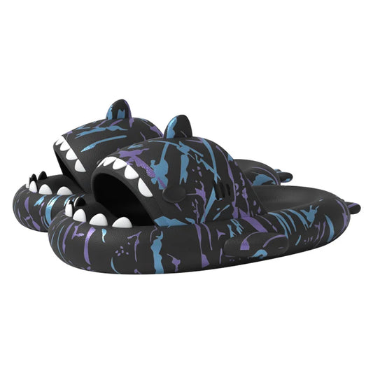 Eyriphy Summer Unisex Shark Slippers Platform Cozy Shark Sandals Fashion Couple Beach Shoes Lovely Casual Women Shark Flip Flops