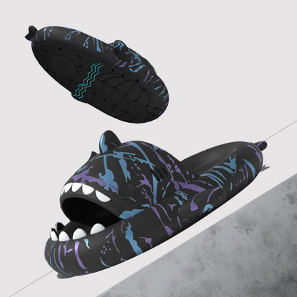 Eyriphy Summer Unisex Shark Slippers Platform Cozy Shark Sandals Fashion Couple Beach Shoes Lovely Casual Women Shark Flip Flops